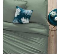 Housse de couette ""Carina"" coton vert céladon 240x220cm - Atmosphera createur d'interieur