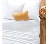 Atmosphera Housse de couette Carina 2 places coton 240 x 220 cm fermeture boutons blanc