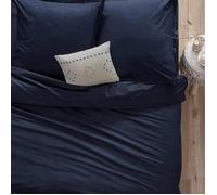 Housse de couette Atmosphera - Housse de couette 2 places en coton 240x220cm fermeture boutons - Bleu encre