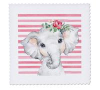 Housse de couette carr e 3dRose 18 x 18 pouces, jolie image d'un b b l phant l'aquarelle