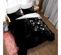 Housse De Couette Chaose Avec Fermeture Éclair Skull Goth Parure De Lit 2/3 Pieces Housse De Couette Et Taie D'oreiller En Microfibre Confortable Pour Enfants