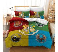 Housse De Couette Chaose-Ukb, Harry Potter, École De Magie, Parure De Lit 3 Pieces En Microfibre Imprimée De Qualité, Design Moderne, Doux Et Confortable