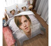 Housse De Couette Chaude Automne-Hiver Avec Fermeture Éclair, Parure De Lit Emma Watson 3 Pieces Pour Dortoir D'hôtel, Photo