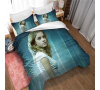 Housse De Couette Chaude Automne-Hiver Avec Fermeture Éclair, Parure De Lit Emma Watson 3 Pieces Pour Dortoir D'hôtel, Photo