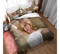 Housse De Couette Chaude Automne-Hiver Avec Fermeture Éclair, Parure De Lit Emma Watson 3 Pieces Pour Dortoir D'hôtel, Photo