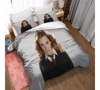 Housse De Couette Chaude Automne-Hiver Avec Fermeture Éclair, Parure De Lit Emma Watson 3 Pieces Pour Dortoir D'hôtel, Photo