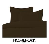 Housse de couette - CHOCO - 140x200cm - 100% Coton - 1 Taie d'oreiller - Marron foncé
