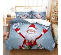 Housse De Couette Christmas Parure De Lit Santa Claus Impression Num¿¿Rique D Microfibre Fermeture ¿¿Clair Hypoallerg¿¿Nique Double£¿Xcm£©