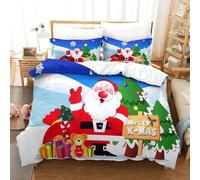 Housse De Couette Christmas Parure De Lit Santa Claus Impression Num¿¿Rique D Microfibre Fermeture ¿¿Clair Hypoallerg¿¿Nique Double£¿Xcm£©