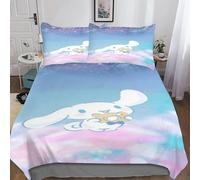 Housse De Couette Cinnamoroll Microfibre Parure De Lit Housses De Couettes Anime Avec Taies D'oreiller D Parure De Couette Pour Garcon Enfant Fille P