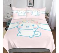 Housse De Couette Cinnamoroll Pour Enfant Fille, Parure De Lit Housses De Couettes En Microfibre Avec Motif Anime Parure De Couette Avec ¿¿Clair, Ensem