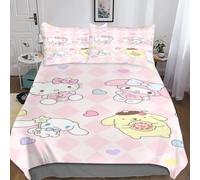 Housse De Couette Cinnamoroll Pour Enfant Fille, Parure De Lit Housses De Couettes En Microfibre Avec Motif Anime Parure De Couette Avec ¿¿Clair, Ensem