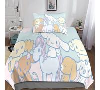 Housse De Couette Cinnamoroll Pour Enfant Fille, Parure De Lit Housses De Couettes En Microfibre Avec Motif Anime Parure De Couette Avec ¿¿Clair, Ensem
