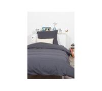Housse de couette - Comptoir des tisseurs - 140x200 cm - Gris bitume - Poly coton - Douceur