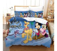 Housse De Couette D Imprim¿¿ Mickey Mouse- Parure De Lit Microfibreavec Fermeture ¿¿Clair Housse Couette Imprim¿¿ Avec Taies D'oreiller Double£¿Xcm£©