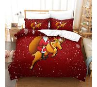 Housse De Couette D Imprim¿¿ Santa Claus - Parure De Lit Microfibreavec Fermeture ¿¿Clair Housse Couette Imprim¿¿ Avec Taies D'oreiller Double£¿Xcm£©