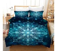 Housse de Couette de Noël avec Flocons de Neige,Parure de Lit 260X240 avec Taies D'Oreiller,Housse de Couette de Noël Imprimée en 3D,Couvre-Lit Doux et Respirant Pour Enfants,Filles et Femmes,Vaca