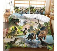 Housse De Couette Dinosaure Double En Microfibre 3d, Parure De Lit Jurassic World Park, Motif Dinosaure, Pour Chambre D'enfant, Adolescent Ou Garcon