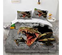 Housse De Couette Dinosaure Double En Microfibre 3d, Parure De Lit Jurassic World Park, Motif Dinosaure, Pour Chambre D'enfant, Adolescent Ou Garcon