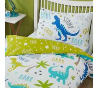 Housse De Couette Dinosaure ROARSOME Simple Et Taie D'oreiller Verte
