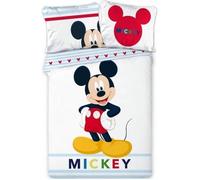 Housse de couette - Disney - Mickey - 140x200 cm - 2 taies d'oreiller - Design enfant