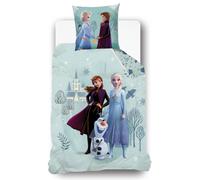 Housse De Couette Disney Reine Des Neiges Elsa Et Anna Coton Bleu 140X200 63X63