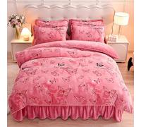 Housse De Couette Douce Et Peluche Housse De Duvet DéCorative 1 ~ 2 Personne Lits Housse De ÉDredon Respirable, Fermeture éClair, Pour Automne Hiver, Motif À Imprimé(Pillow Cover: 48x74cm,Pink)