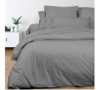 Soleil d'ocre, Percale Housse de Couette, Coton, Gris, 220x240 cm