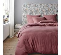 Housse de Couette en Double Gaze de Coton lavée, Tendresse, Rose Canyon, 240x220 cm, Essix