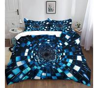 Housse de Couette en Microfibre Tunnel Effet Trompe L'Oeil 3D Parure de Lit Imprimé 2 Personne 200x200 cm, Literie Sets de Housses de Couettes avec Fermeture Éclair et 2 Taies d'oreiller 65x65 cm