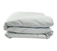 Housse de couette en percale de coton Rayé Bleu Ardoise (140 x 200 cm)