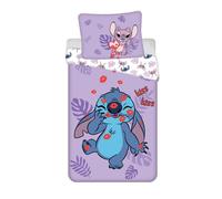 Housse de couette enfant Disney Lilo et Stitch Kiss 140 x 200 cm, 70 x 90 cm Référence : JFK039854