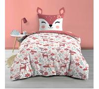 Housse de couette enfant - DOUCEUR D'INTÉRIEUR - BICHETTE - 140 x 200 cm - 100% coton - Réversible