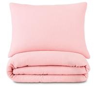 Totsy Baby Housse de Couette Bébé Mousseline 90 x 120 cm Coton - Parure de Lit avec Taie d'oreiller 40 x 60 cm & Fermeture Éclair - Linge de Lit Enfant Mousseline Garçon Fille Oeko-Tex Rose poudré