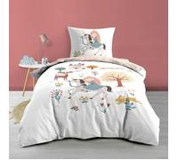 Douceur d'Intérieur - Parure de lit réversible 2 pièces Lilibelle 140x200 cm 100% coton