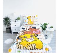 Housse de couette enfant Roi Lion 140x200 cm et taie d'oreiller 70x90cm | Parure de lit Simba disney pour lit 1 Place 100% coton