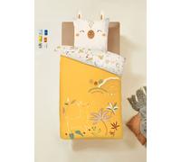 Housse de couette enfant + taie d'oreiller gabin jaune 140X200 63X63