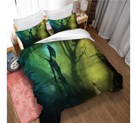 Housse De Couette Et 2 Taies D'oreiller Assorties Pour Enfants Et Adolescents Ste-X, Coton, Elfes Et Démons