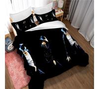 Housse De Couette Et 2 Taies D'oreiller Michael Jackson Ste-X, Housse De Couette Pour Enfant, Anti-Acariens, Avec Fermeture Éclair Pour Un Remplacement Facile