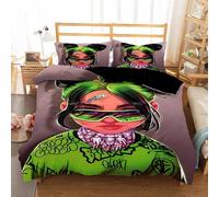 Housse De Couette Et Taie D'oreiller En Microfibre, Parure De Lit Billie Eilish Pour Fille Et Garçon Avec Fermeture Éclair, Be