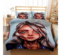 Housse De Couette Et Taie D'oreiller En Microfibre, Parure De Lit Billie Eilish Pour Fille Et Garçon Avec Fermeture Éclair, Be