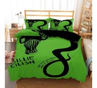 Housse De Couette Et Taie D'oreiller En Microfibre, Parure De Lit Billie Eilish Pour Fille Et Garçon Avec Fermeture Éclair, Be