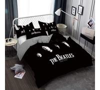 Housse De Couette Et Taie D'oreiller En Microfibre, Parure De Lit The Beatles Pour Fille Et Garçon Avec Fermeture Éclair, Musique