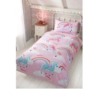 Housse de couette et taie d'oreiller - Ma petite licorne - 135x200 cm - Rose - Lavable en machine - Enfant