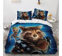 Housse De Couette Et Taie D'oreiller Marvel Groot Les Gardiens De La Galaxie Parure De Lit Garcon Fille Decoration De Chambre Cadeau Simple Double Taille