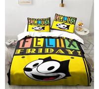 Housse De Couette Et Taie D'oreiller Motif Dessin Anime, Motif Animal Félix Le Chat, Parure De Lit Pour Garcon S Et Filles, Decoration De Chambre, Cadeau Pour Enfants, Taille Simple, Double, King Size