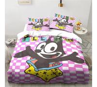 Housse De Couette Et Taie D'oreiller Motif Dessin Anime, Motif Animal Félix Le Chat, Parure De Lit Pour Garcon S Et Filles, Decoration De Chambre, Cadeau Pour Enfants, Taille Simple, Double, King Size