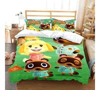 Housse De Couette Et Taie D'oreiller Motif Dessin Anime, Parure De Lit Animal Crossing, Decoration Pour Chambre De Garcon Et Fille, Cadeau Pour Enfant, Taille Simple, Double Ou King Size