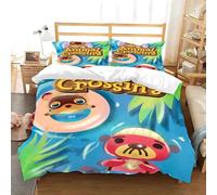 Housse De Couette Et Taie D'oreiller Motif Dessin Anime, Parure De Lit Animal Crossing, Decoration Pour Chambre De Garcon Et Fille, Cadeau Pour Enfant, Taille Simple, Double Ou King Size