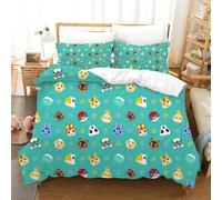 Housse De Couette Et Taie D'oreiller Motif Dessin Anime, Parure De Lit Animal Crossing, Decoration Pour Chambre De Garcon Et Fille, Cadeau Pour Enfant, Taille Simple, Double Ou King Size